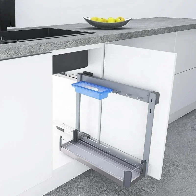 Kitchen cabinet pull-out cabinet organizer slide out detergent bottle storage basket Sink side pull basket