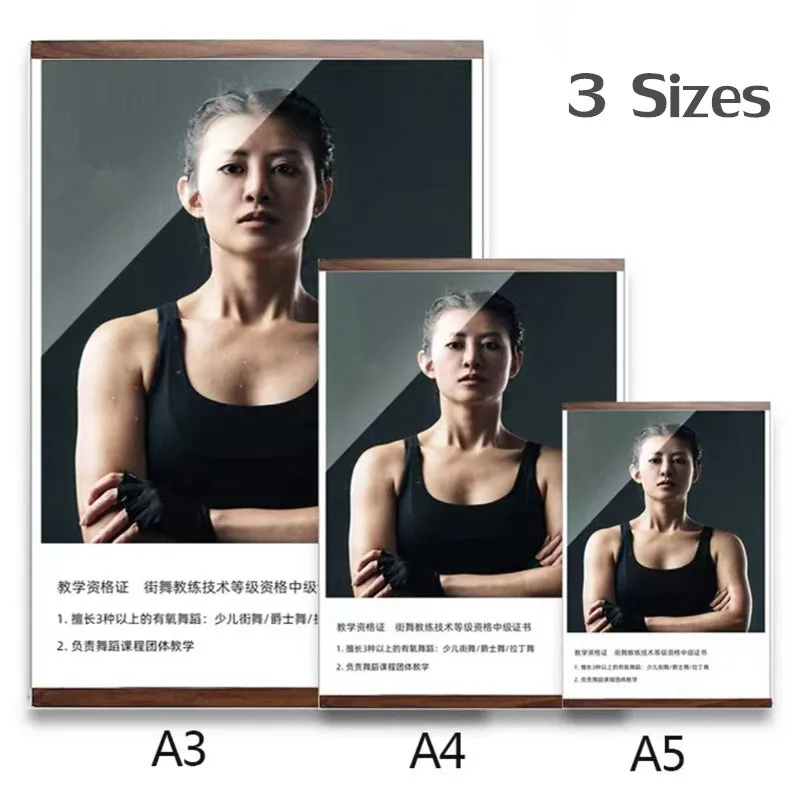 لوحة إعلانات عرض أكريليك مقاس A4 جدار صور ملف تعريف المعلم شهادة إطار الشرف للتعليق على الحائط بدون ثقب مطلوب مغناطيس