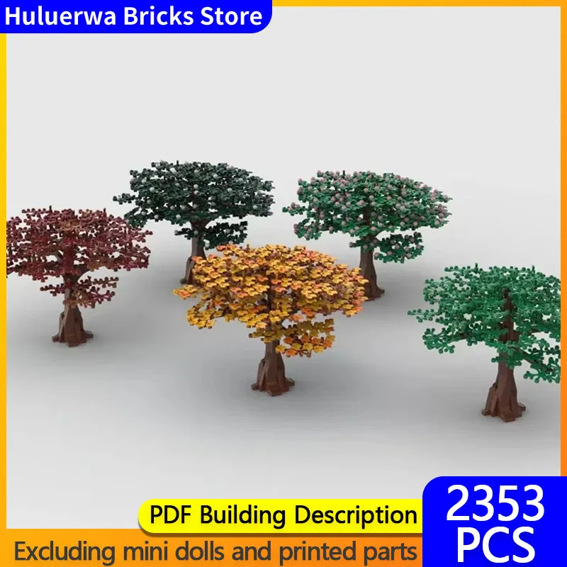 City Street View Model MOC Building Bricks Forest Large Tree Bundle Modular Technology Gifts Holiday Assemble Children Toys Suit