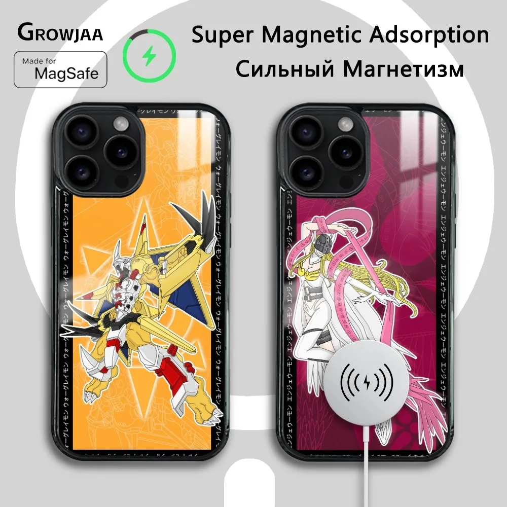 War G-Greymon D-Digimon Phone Case For iPhone 16 15 14 13 12 11 Pro Max Plus Mini Magsafe Mirror Wireless Magnetic Cover