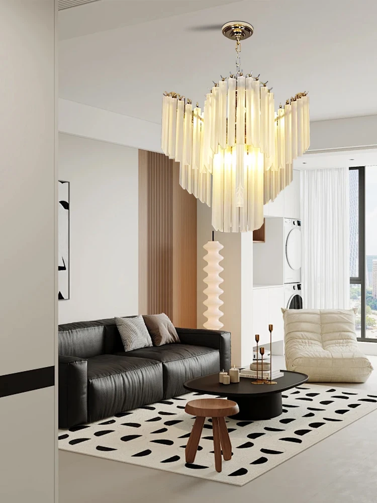 

Nordic Vintage White Crystal Glass Pendant Light. Build Your Room with This Elegant Big Pendant Light Elegant Modern Lighting