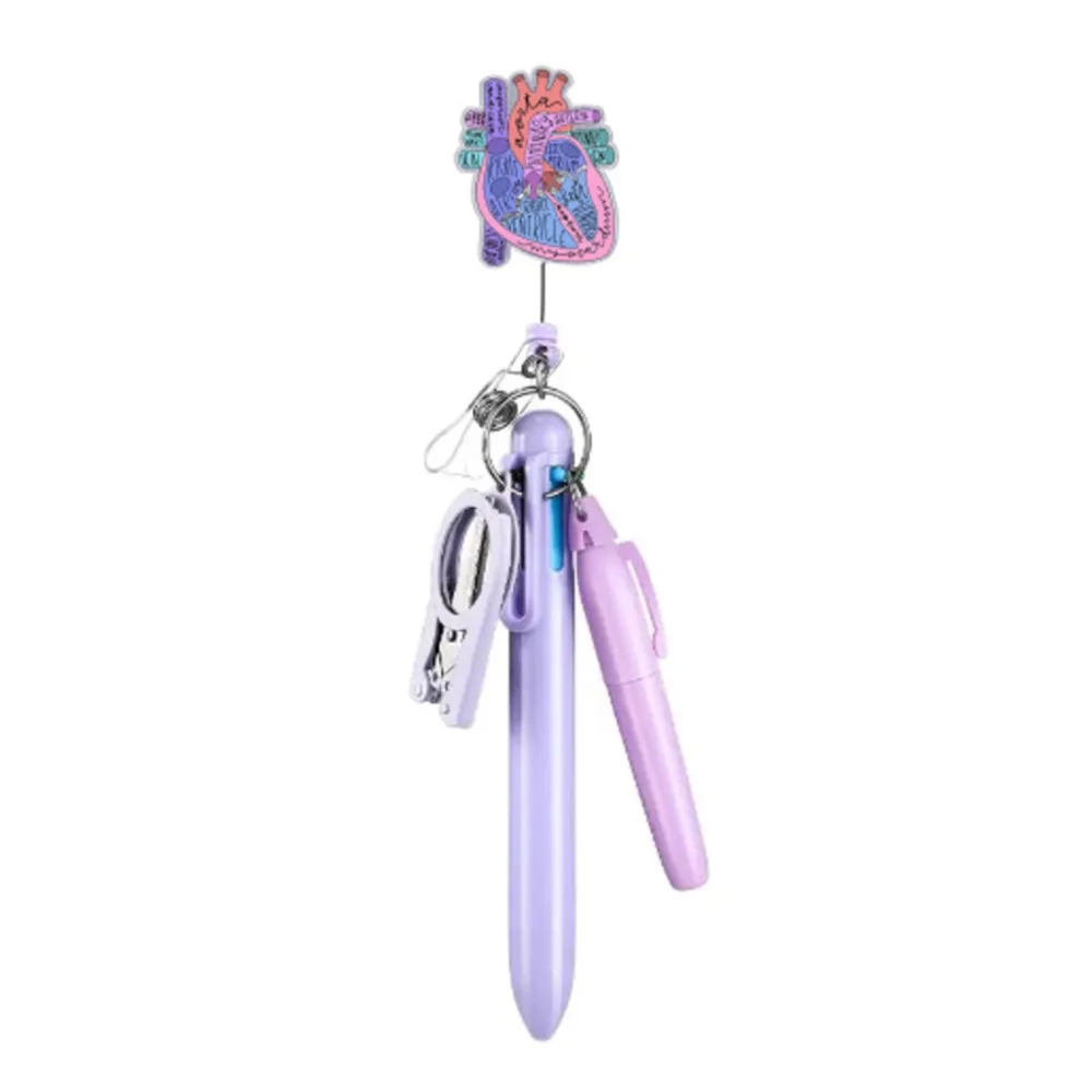 Gift Retractable Nurse Pen Pack Lanyard Keychain Portable Nurse Badge Set Durable ID Badge Reels