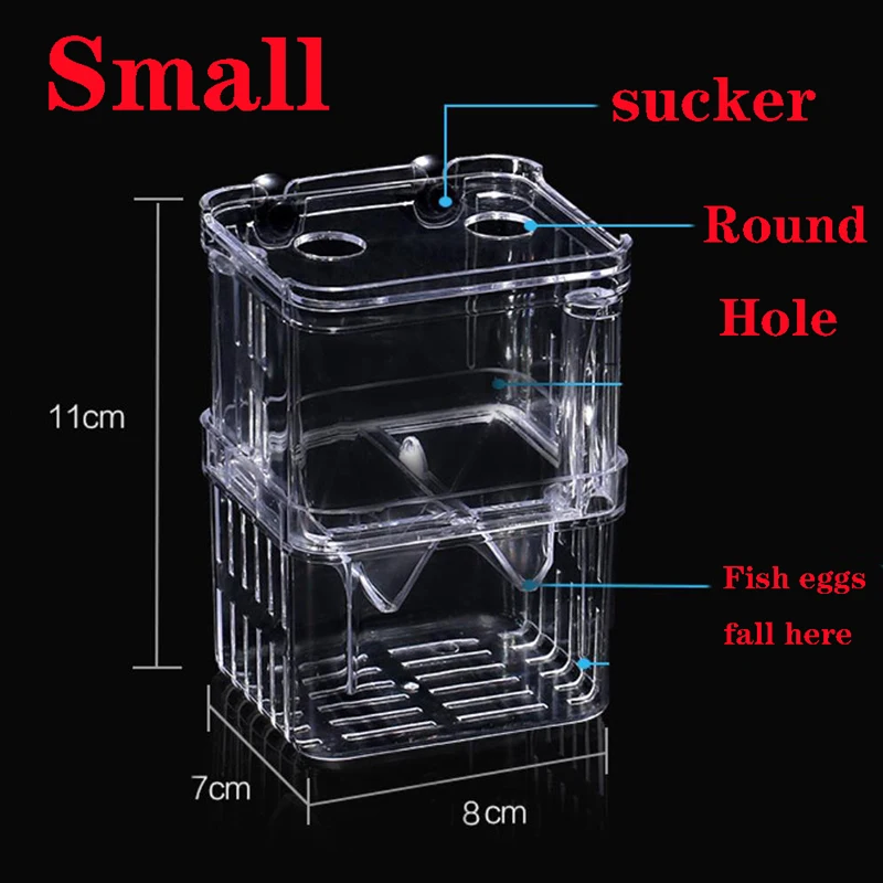 Aquarium Fish Breeder Box High Clear Double Hatching Incubator Hatchery Isolator Breeding Isolation Box Fish Tank Turtle Reptile