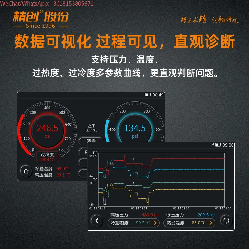 Jingchuang high-end manifold instrument EMG-40V refrigeration repair tool refrigerant gauge group air conditioner auto repair