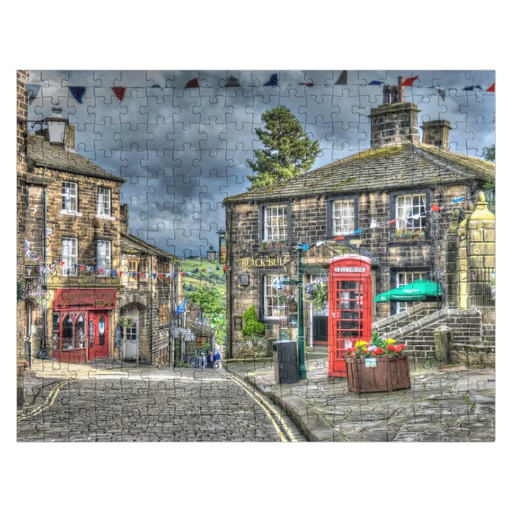 

Haworth Main Street Jigsaw Puzzle Custom Wooden Gift Puzzle With Personalized Photo