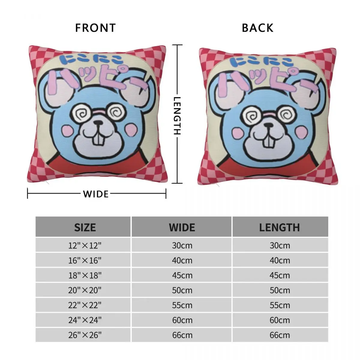 Ndrv3 Miu Butto Square Pillowcase Pillow Cover Polyester Cushion Zip Decorative Comfort Throw Pillow for Home Sofa