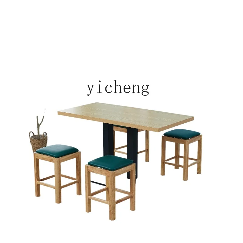 ZK Solid Wood Stoo Sushi Dumplings Hamburger Shop Milk Tea Breakfast Restaurant Fast Food Table and Chair Combination