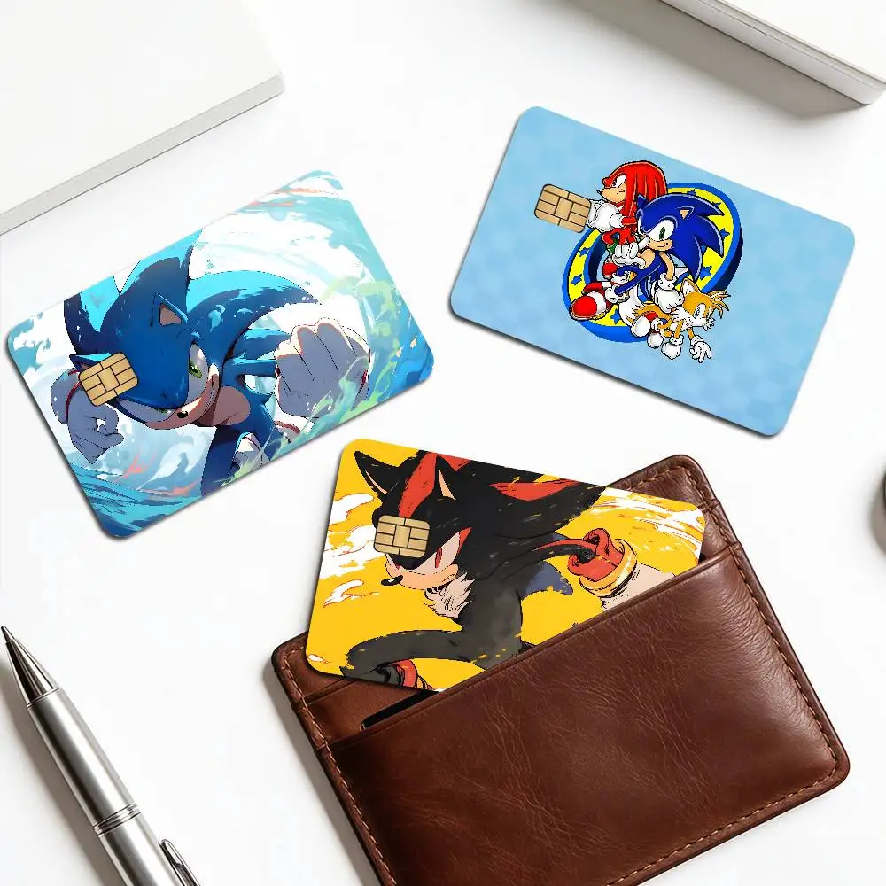 Fast SPEED S-Sonic the H-Hedgehog Game Anime Sticker Film Skin Cover Case for Small Large No Chip Debit Credit Card Front Side