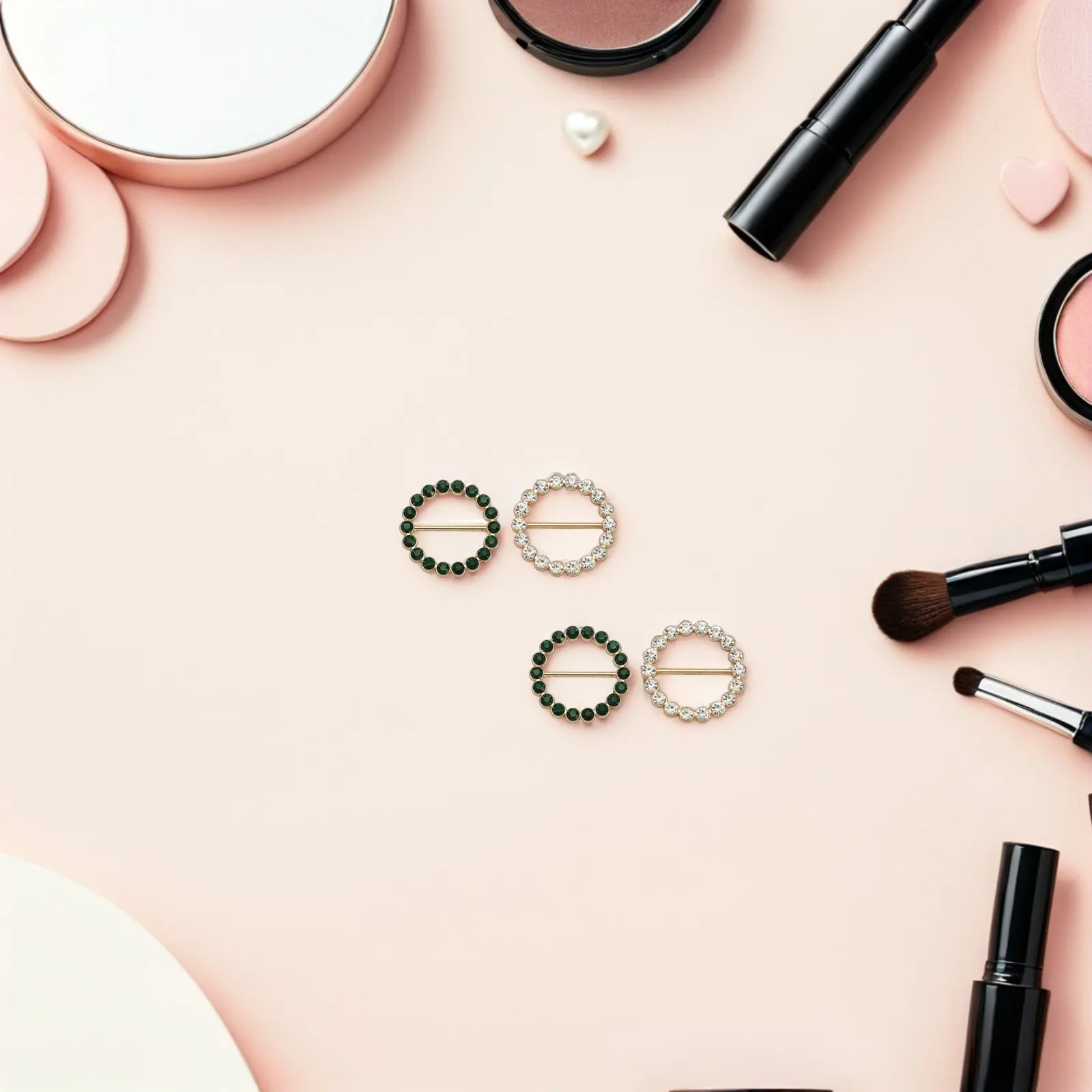 

20 шт. Декоративные зажимы-кольца для шарфов и галстуков для женщин, из сплава, со стразами, разноцветные, круглые, для фиксации рубашек, галстуков, свитеров и шарфов