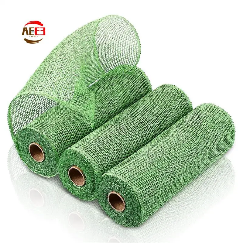 

AEE3-3 Rolls Burlap Decoration Mesh Ribbon Wrapping Ribbon Rolls For Craft DIY Making