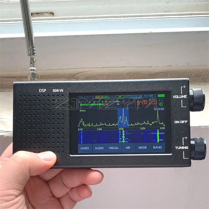 Portable DSP SDR 1.10d Radio Receiver V5 With 3.5 inch LCD screen Metal Case 5000mAh AM CW SSB NFM WFM ﻿