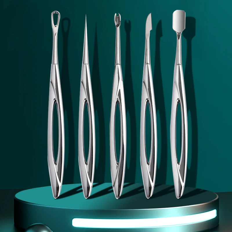 

1Pcs Nail Art Pusher Dead Skin Remover Stick Rod Gel Polish Stainless Steel Tweezers Nail Cutter Nail Art Face Skin Care Tool