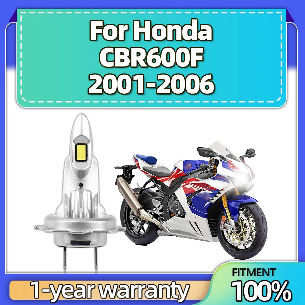 1PCS Motorcycle LED Light Headlight Bulbs H7 Super Bright High Low Beam 12V For Honda CBR600F 2001 2002 2003 2004 2005 2006