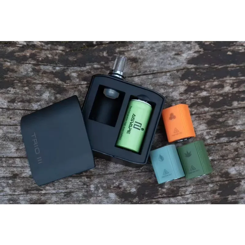 Kit eletrônico original de vaporizador de ervas secas TRIO III e TRIO III Lite 3-em-1 Vape Mod adequado para cera e cartucho 510 CBD Vape