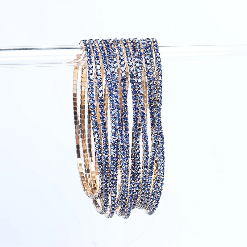 5 stücke Mode Kristall Strass Stretch-Armband Für Frauen Elastische Armband Hochzeit Armbänder Täglichen Weiblichen Schmuck Zubehör – Detail 4