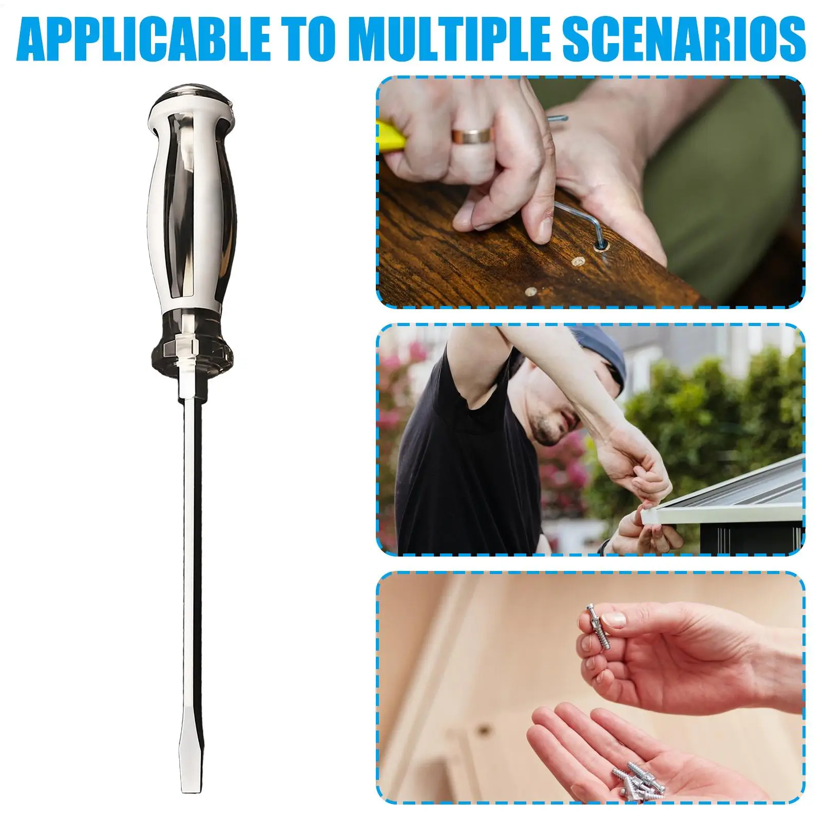 Demolition Screwdriver Magnetic Industrial Steel Hand Tools Reinforced Shaft Screw Drivers For Electrician Woodworker Home
