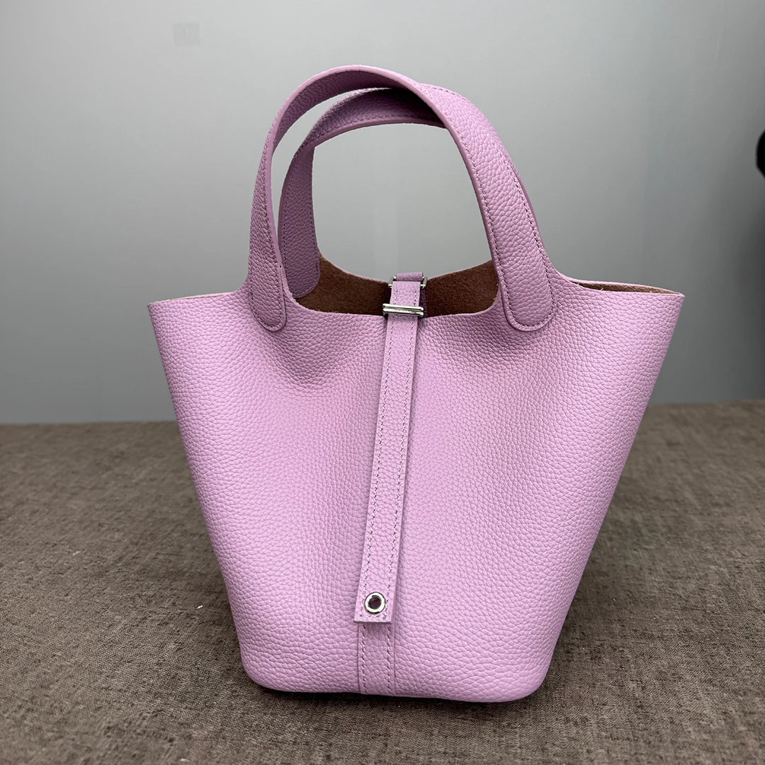 Mendy Women Handbag 18/22/ Genuine Leather Top Handle Tote Bag Large Capacity Hand Carry Shoulder Bucket Bag Designer Luxry New image 5