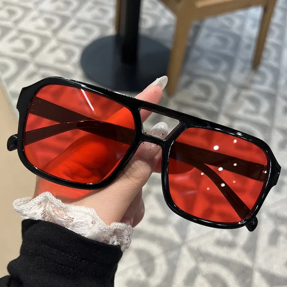 12 Pcs Vintage Square Pilot Sunglasses, Double Bridge Sun Glasses, Multi-Color Option