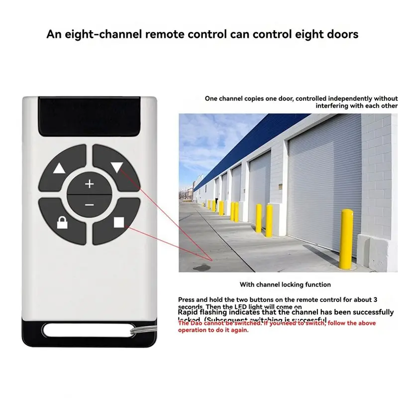 【ترويج】نسخة استنساخ التحكم في الوصول ذات 8 قنوات للتحكم عن بعد لباب المرآب بوابة كهربائية متعددة التردد 300-915 ميجا هرتز