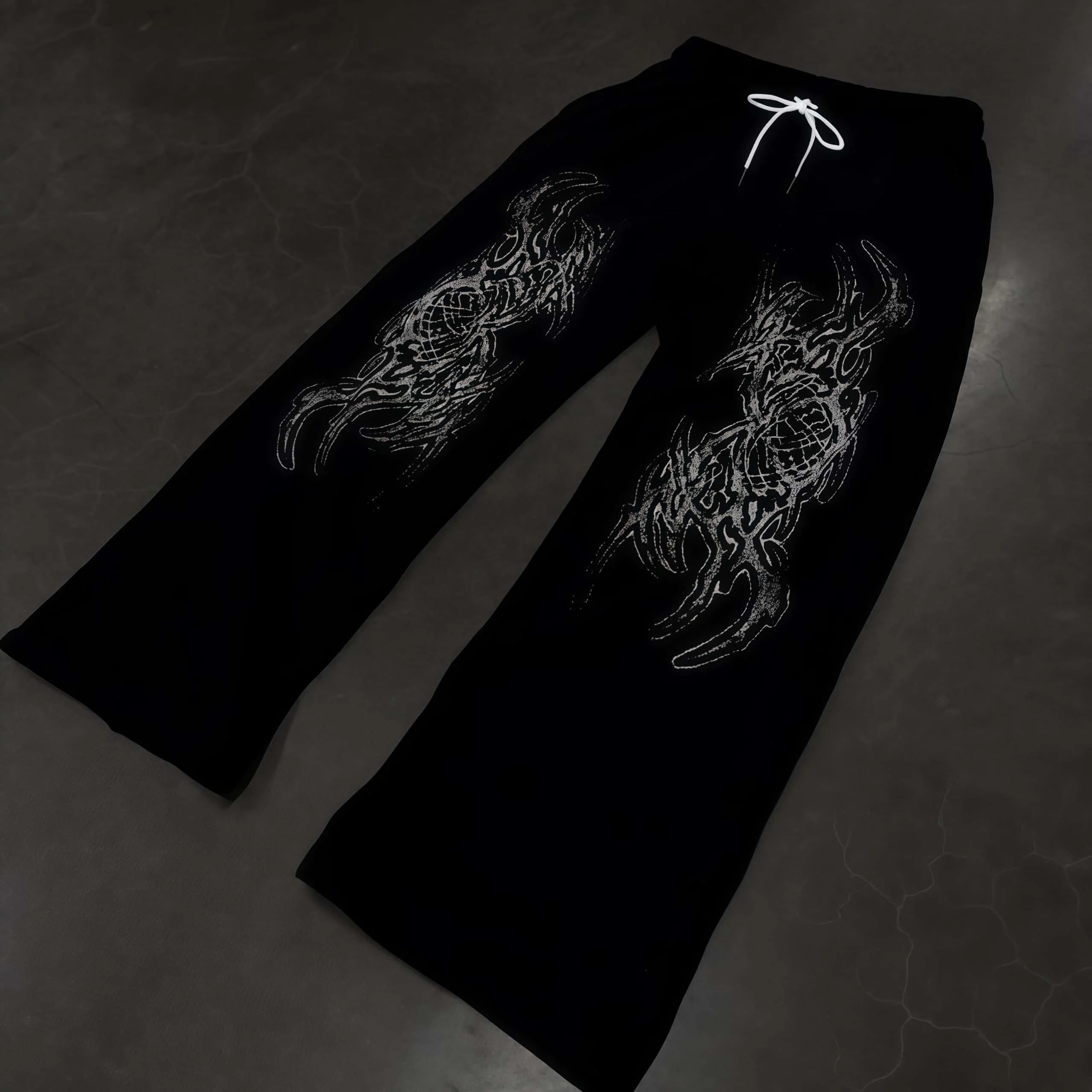 2026 Dark Thorn 3D Printed Men's and Women's Wide Leg Pants Trendy Loose Casual Versatile Pants Subculture Street Sports Pants