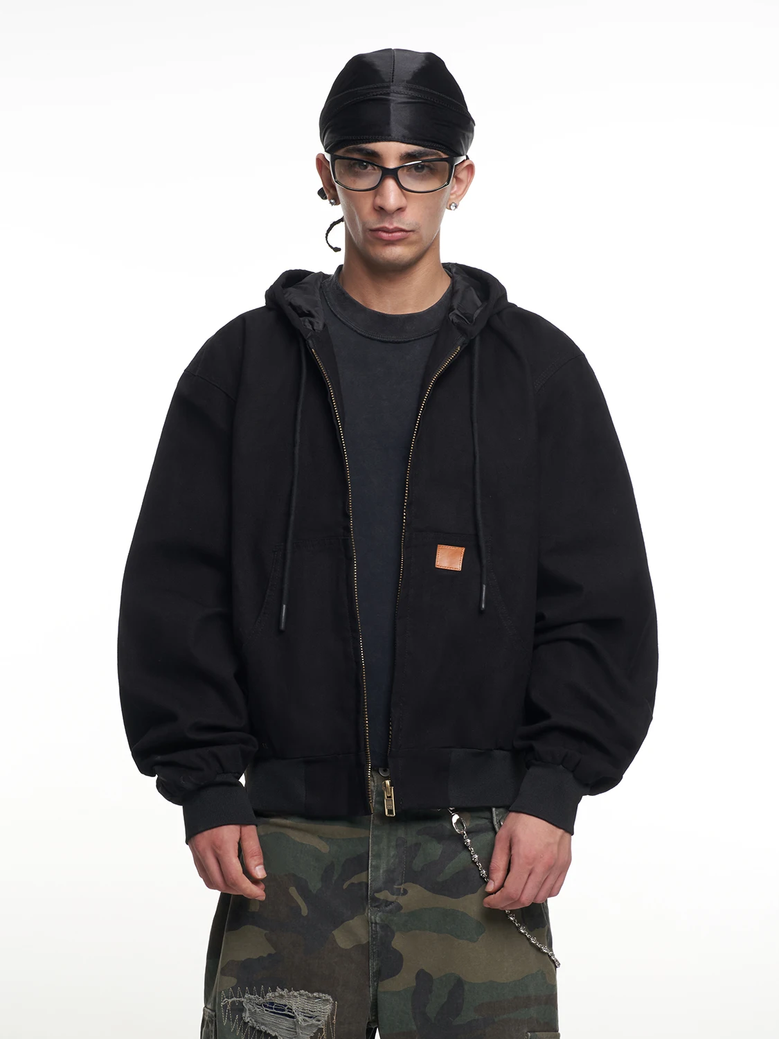 

MT99 American Street Vintage Hoodie Jaet Men's Basic Trendy Ins Worn-In Feel Outerwear ex Cotton Long Sve Zipper Clo...