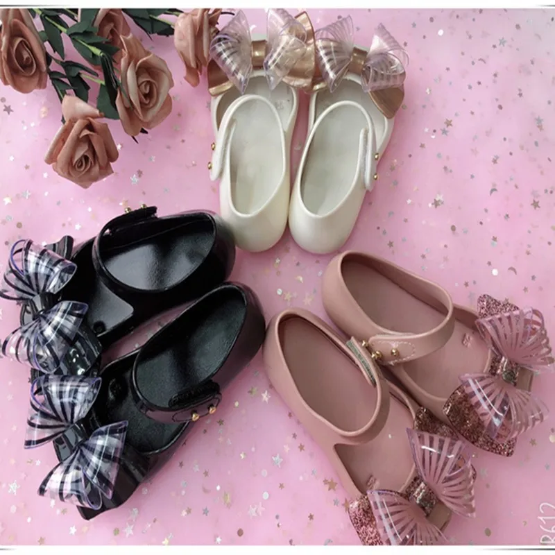 Hot sale Children Spring Single Jelly Shoes Girl Fashoion Classical Bowknot Sport Sandals Breathable Kids Beach Shoes SH19104