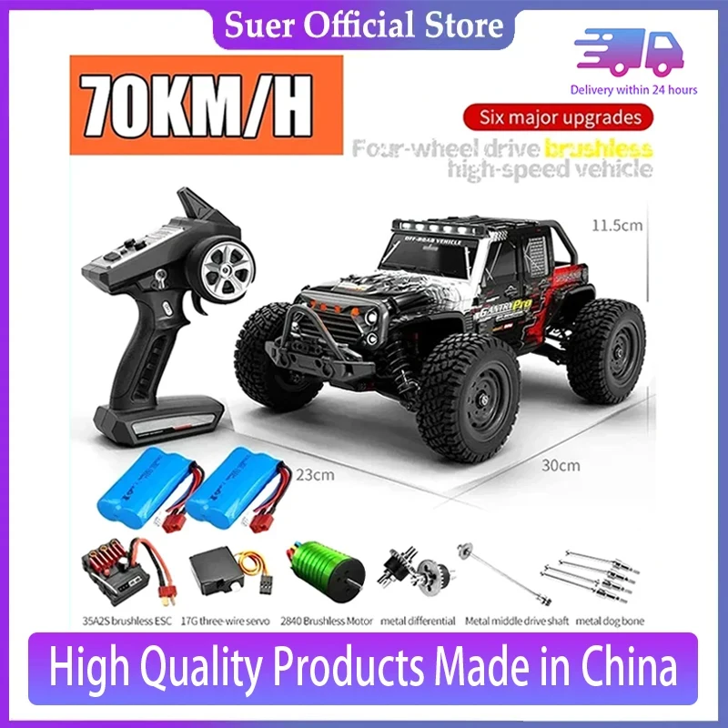 Rc Cars 16103Pro 50km/h or 75km/h with LED 1/16 Brushless Moter 4WD Off Road 4x4 High Speed Drift Monster Truck Kids Toys Gift