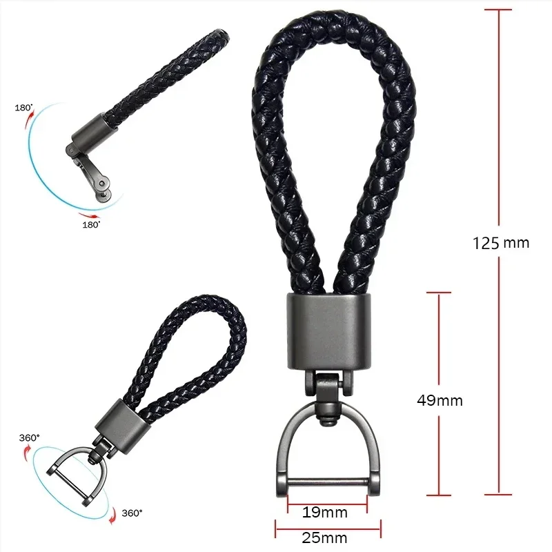 Hand Woven Keychain For BMW S1000R S1000RR S1000XR 2009-2024 2025 Motorcycle Accessories Custom Logo Leather Metal Keyring Parts
