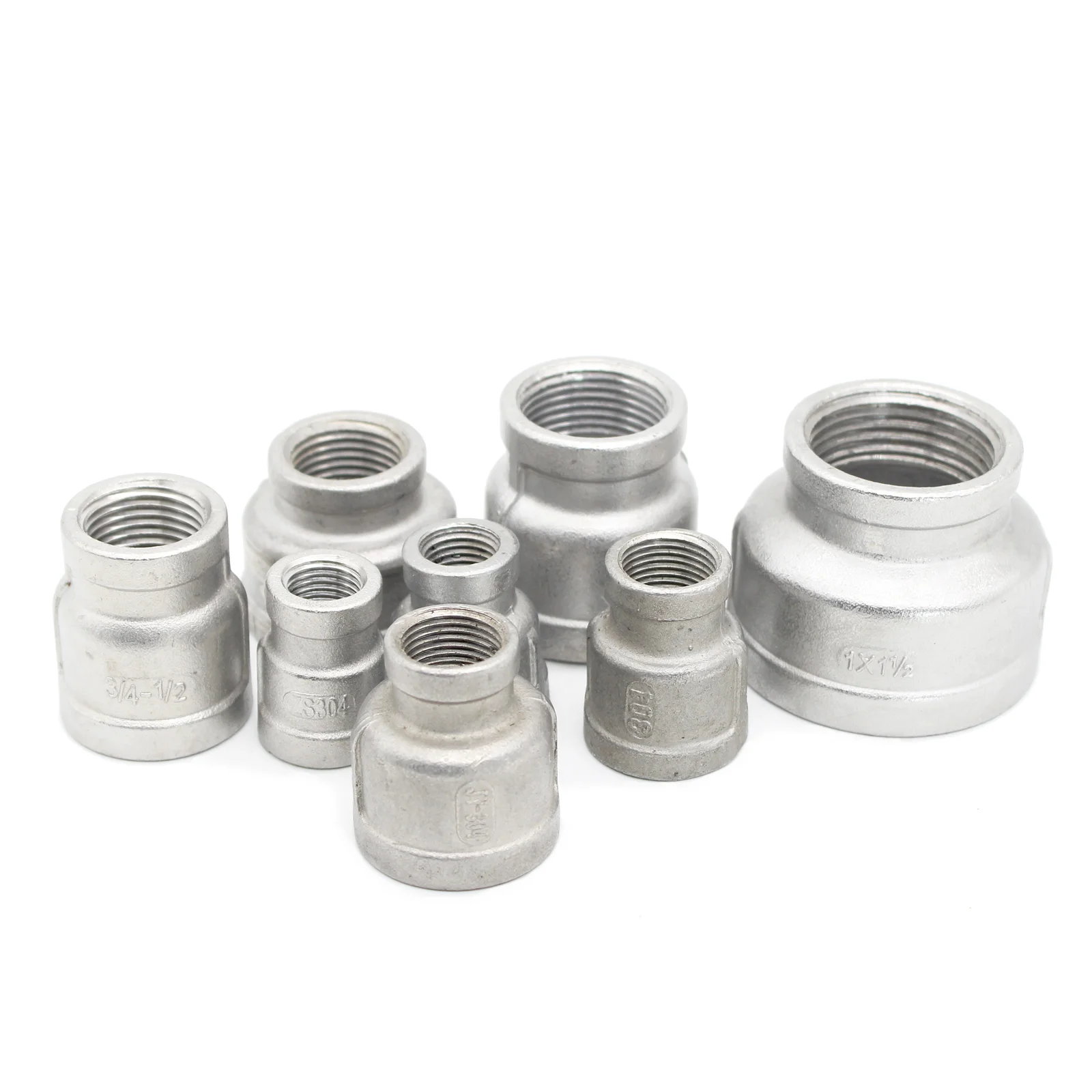 SS304  BSPT  Female Reducer Coupler SS304  Stainless Steel Pipe Fitting Connector Water Gas Oil  1/4" 3/8" 1/2" 3/4" 1"  11/2" 