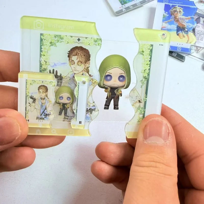 Identity V Pull Out Acrylic Keychain Photo Frame Style Character Transform Charm Game Fan Collectible Backpack Pendant Gift