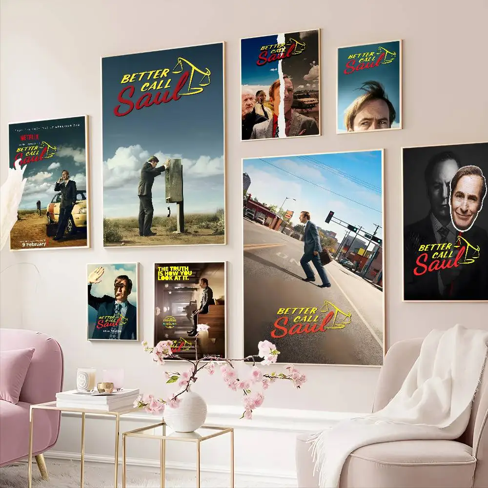 Better Call Saul Classic Vintage Self-adhesive Art Poster Fancy Wall Sticker For Living Room Bar Decoration Vintage Decorative