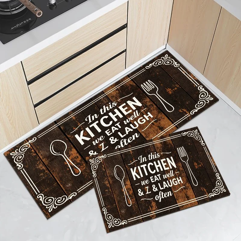 VIKAMA Plaid Kitchen Tool Runner Mat Waterproof Oilproof Non Slip Anti Fatigue Farmhouse Kitchen Floor Mat