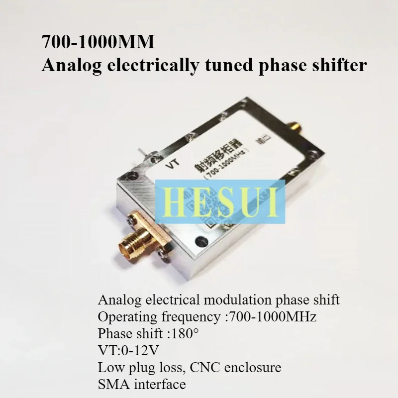 700-1000M RF phase shifter simulates electrically tuned 180-degree 915M phased array