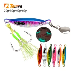 TOLU 2024 Spin Tail Metal Jig Fishing Lure 20g 30g 40g 60g Spinner Shad Metal Vib Casting Shore Jig Bait Copper Blade Spoon Bass