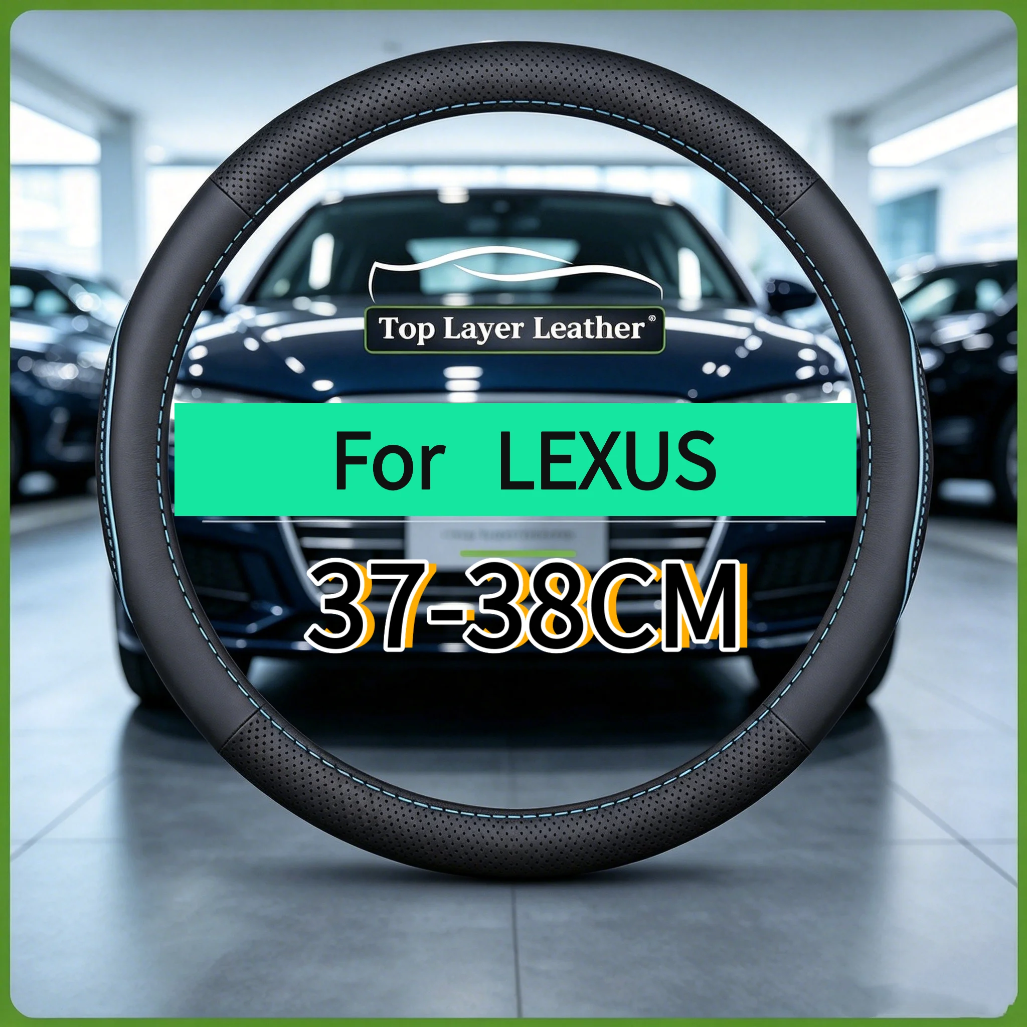 Leather perforated breathable steering wheel cover suitable for Lexus ES, IS, LS, GS, CT 200h RC, LC, RC F, LC500 Lexus LM GX、LX
