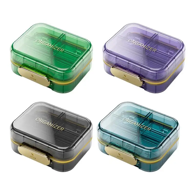 Seven Day Travel Mini Portable Medicine Box Moisture-proof Multi Grids Sealed Medication Pills Storage Box Jewelry Storage Box