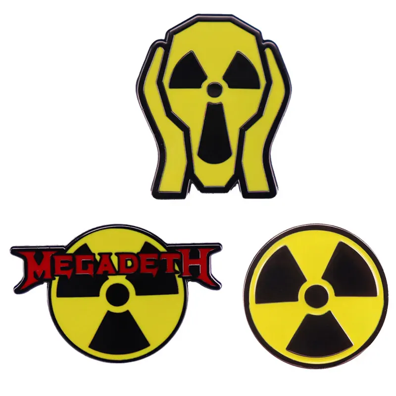 Nuclear Scream Art Badge Fun Spoof Radiation Game Logo Brooch Backpack and Hat Pin Decoration Anime Metal Jewelry Gift