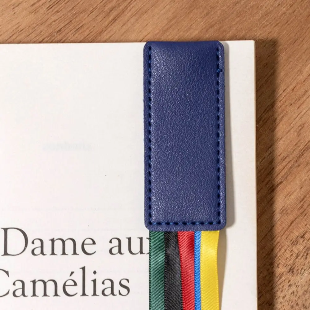 Reading Bookmark Bookmark With Ribbons Pagination Mark Multi-color Book Reading Sorter PU Leather Handcrated Book Paginator