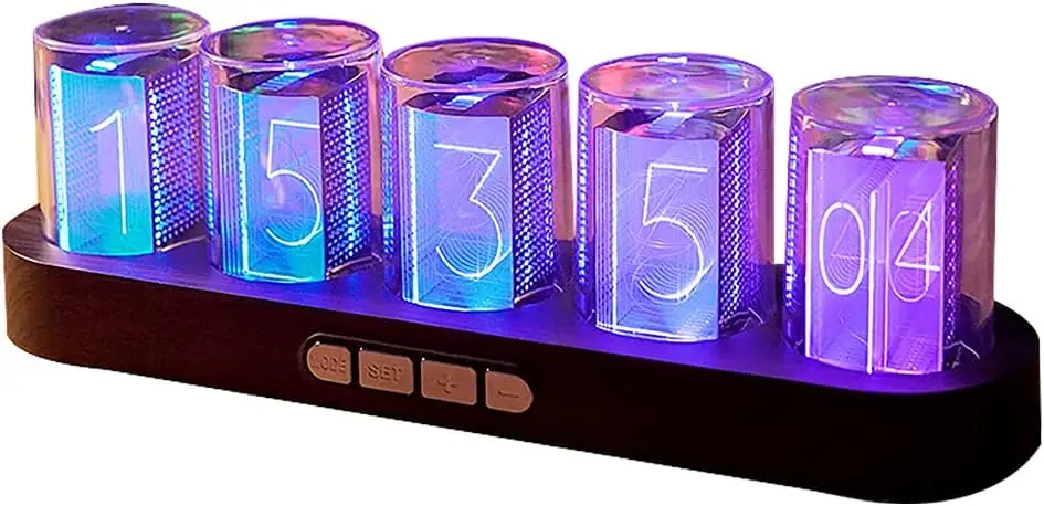 

Часы Nixie со светодиодной подсветкой RGB, цвет 16 м, питание от USB, в подарочной упаковке