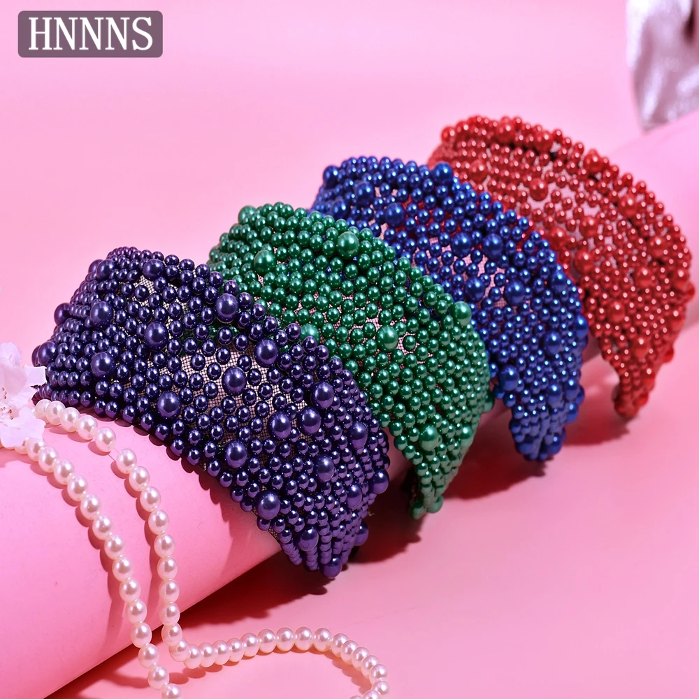 TOPQUEEN أضيق الحدود مصممة الزفاف الخرزة عصابات، المنسوجة يدويا أنيقة المرأة مأدبة قاعة الرقص إكسسوارات الشعر YXA153 #3