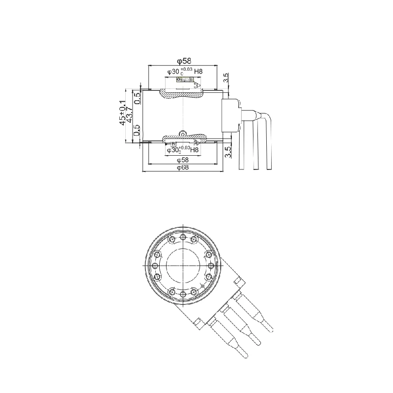 High Quality and Best Price Small Size 6 Axis Force Torque Load Cell IP 66 End Arm for Use