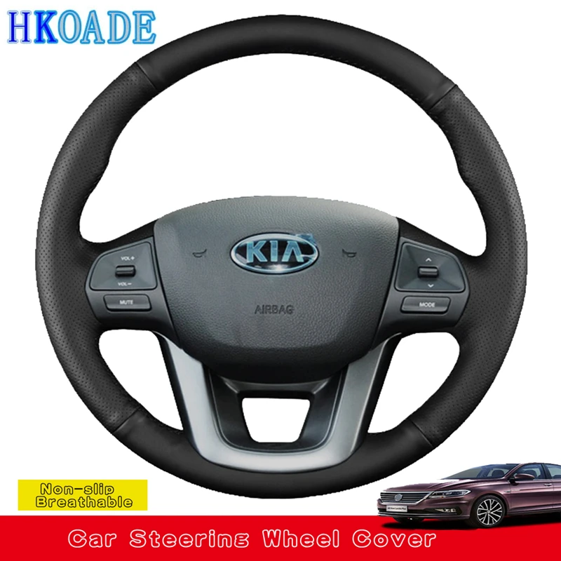 Customize Microfiber Leather DIY Car Steering Wheel Cover For Kia K2 Kia Rio 2011 2012 2013 Car Accessories Car Interior