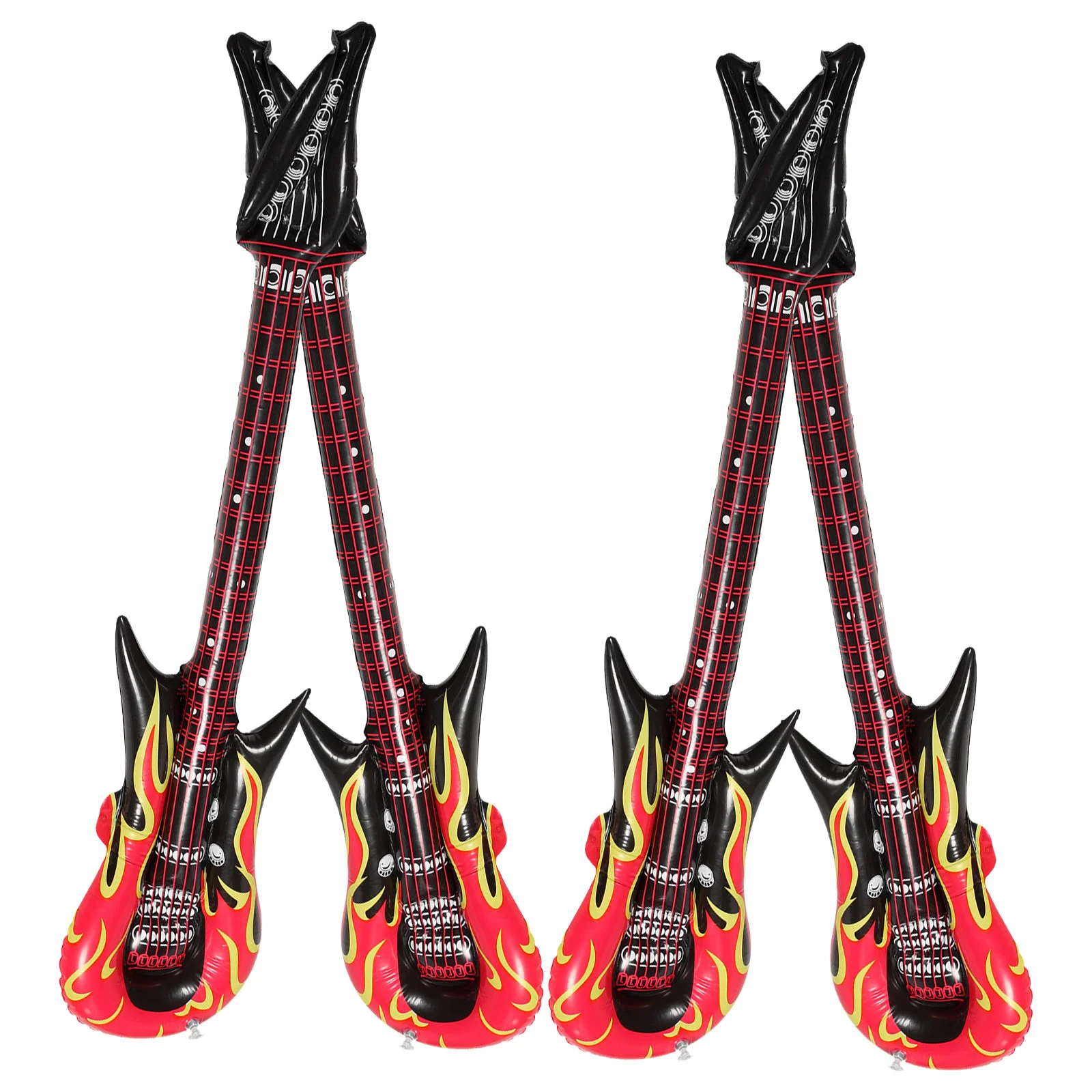 4 Pcs Inflatable Guitar Toys Party Decorations Funny Instrument Ballon Decorate Piano