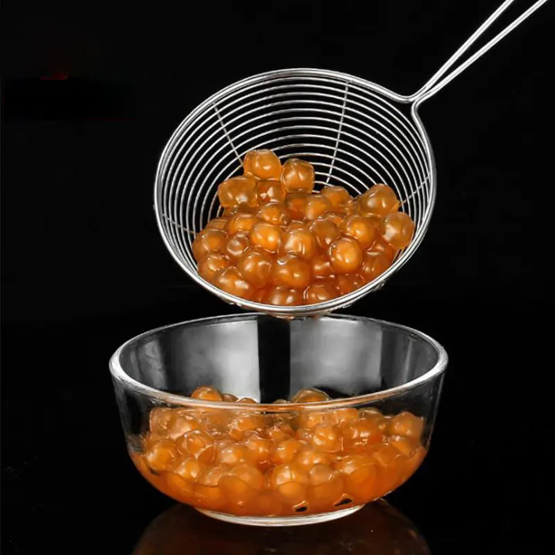 Family Stainless Steel Colander Sieve,Wire Skimmer Spoon with Handle for Hot Pot Eating