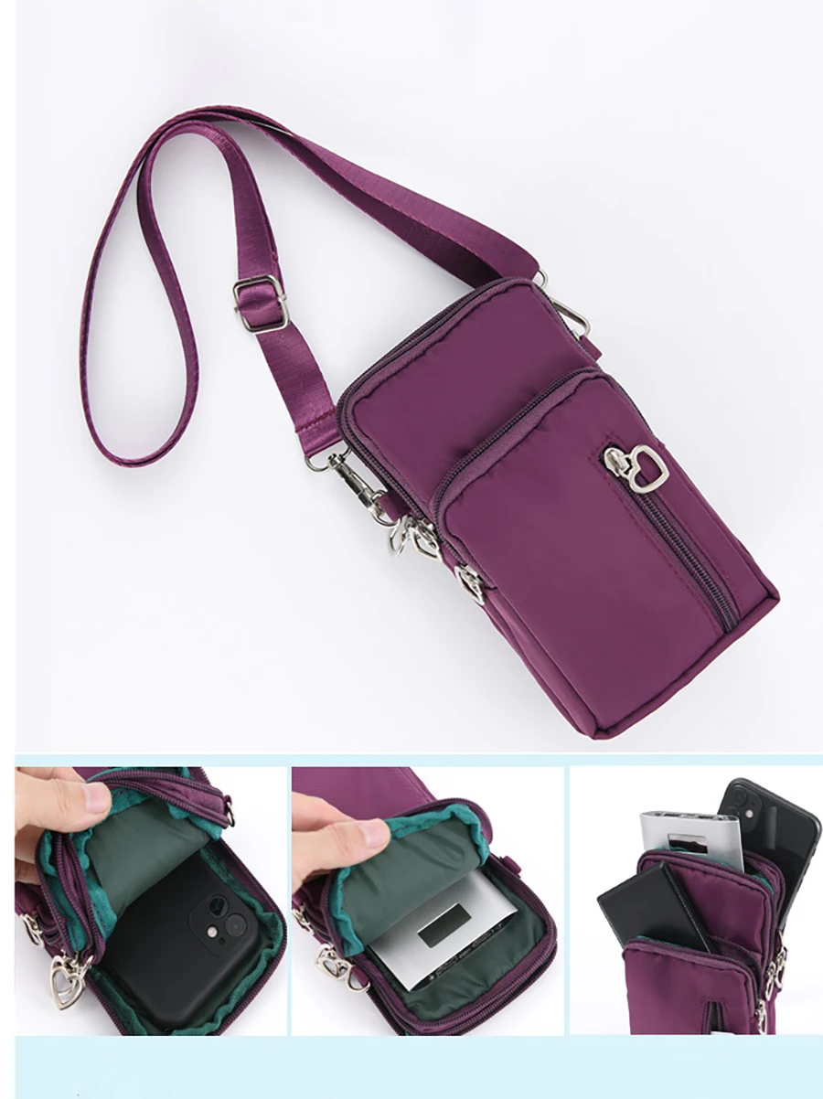 جديد النايلون حقيبة الهاتف الخليوي الكتف عملة حقيبة الرياضة الذراع حقيبة مفتاح بطاقة حقيبة كروسبودي #3