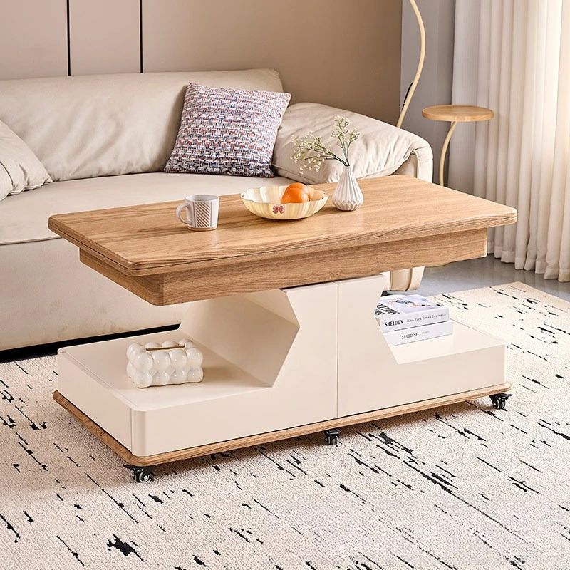 two-in-one small coffee table multi-functional folding dual-purpose movable side table apartment home stolik kawowy Furniture