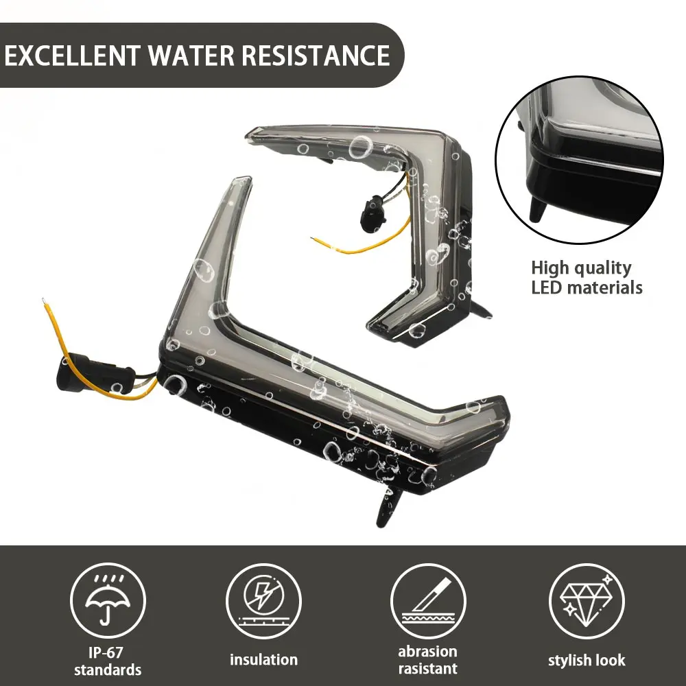 2 Pcs LED Fang Accent Light Turn Signal Lamps Front Light Assembly For Polaris RZR XP 1000 Turbo Trail 2019-2025