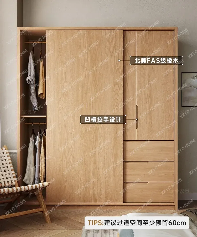Bedroom Clothes Wardrobe Sliding Doors Luxury Storage Cabinets Wardrobe Drawers Wooden Modern
