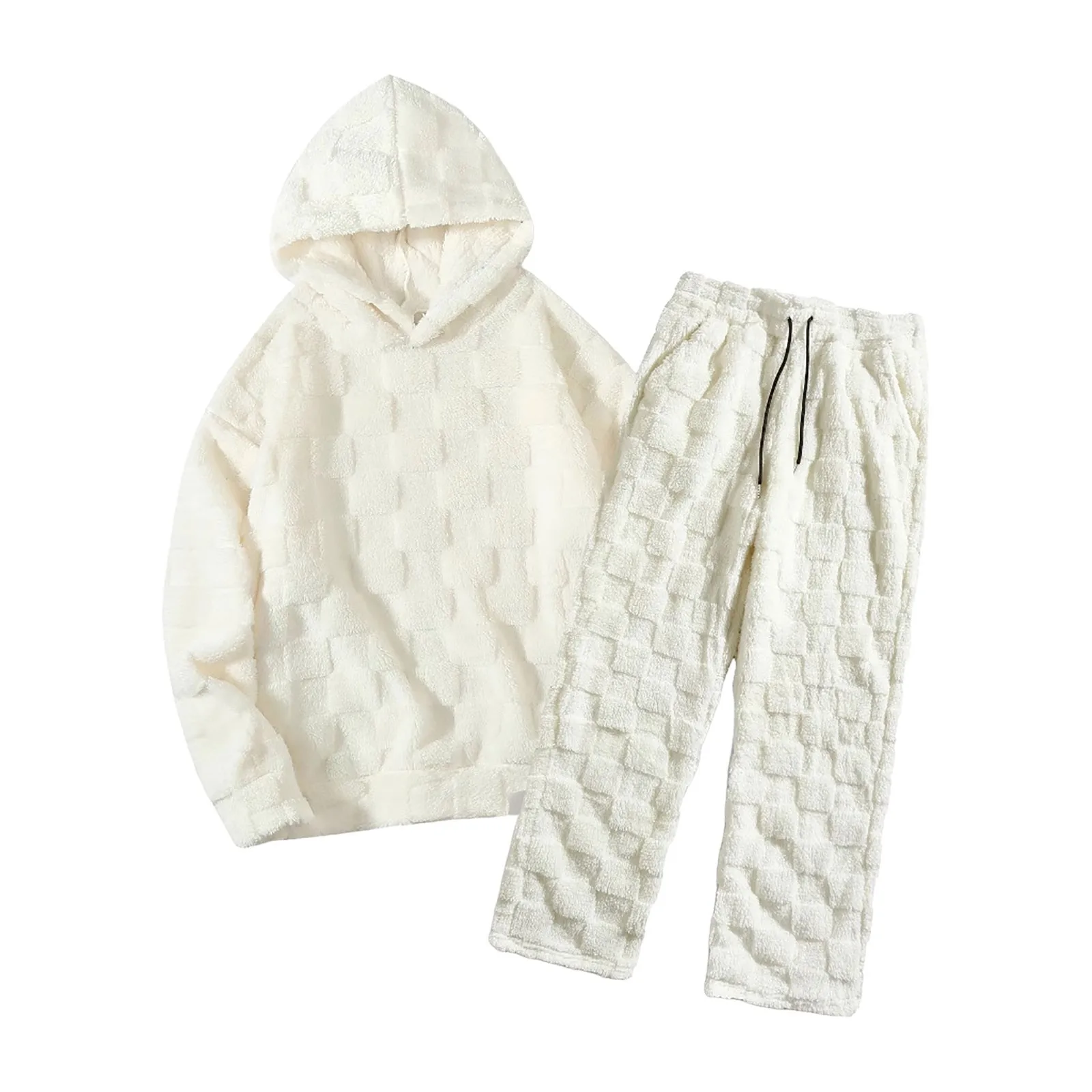 

Thick Suit And Winter Foreign Trade Slim Round Neck Long Sleeved Trousers Checkered Personality Mens Halloween Suits