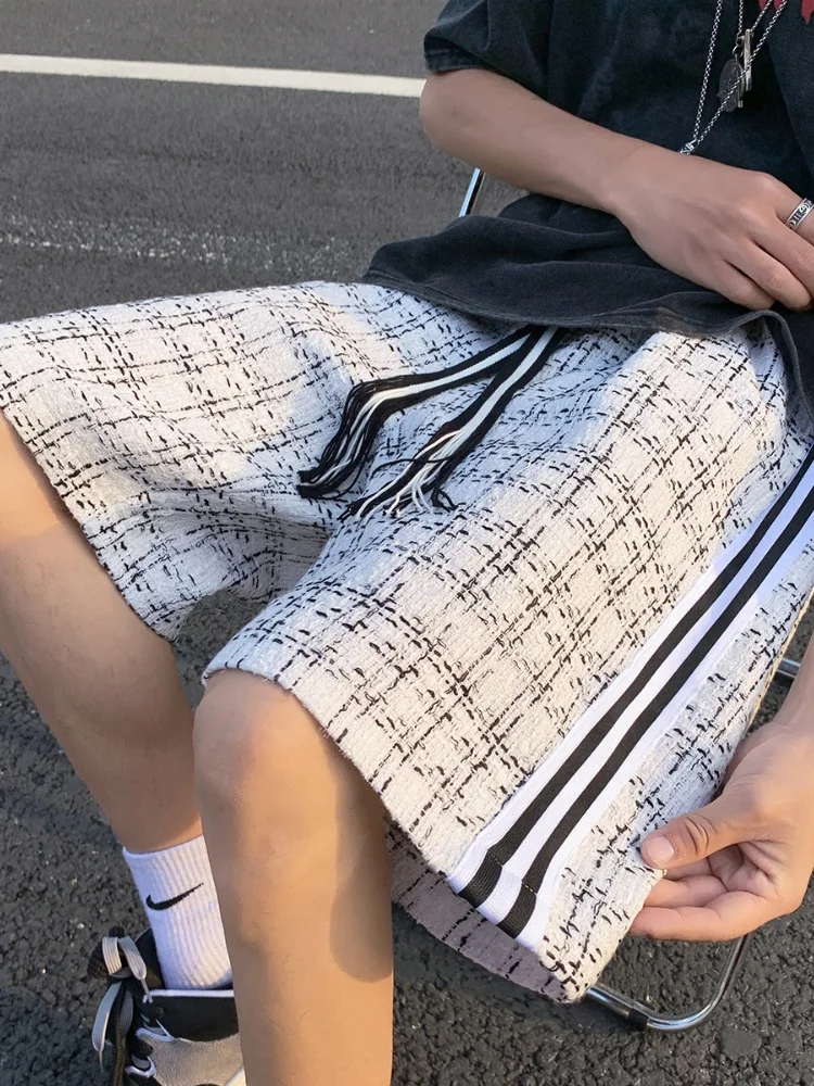 

Летние мужские шорты в тонкую полоску, повседневные, свободного кроя, быстросохнущие, спортивные, модные, дышащие, легкие, для подростков